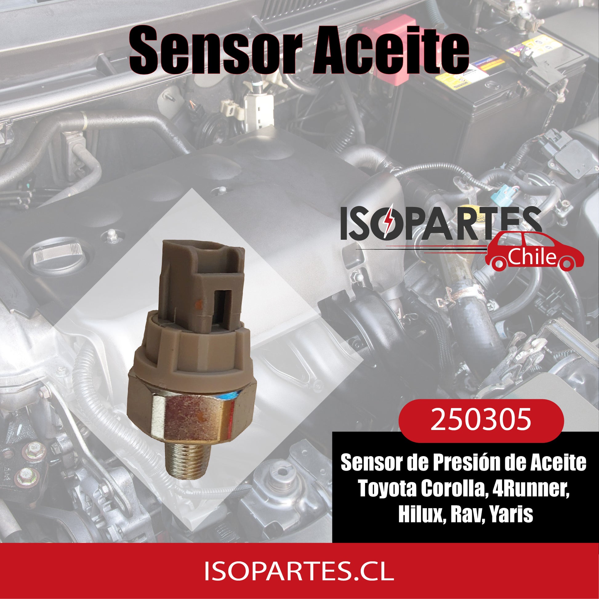 BULBO Sensor de Presión de Aceite Toyota Corolla, 4Runner, Hilux, Rav, Yaris