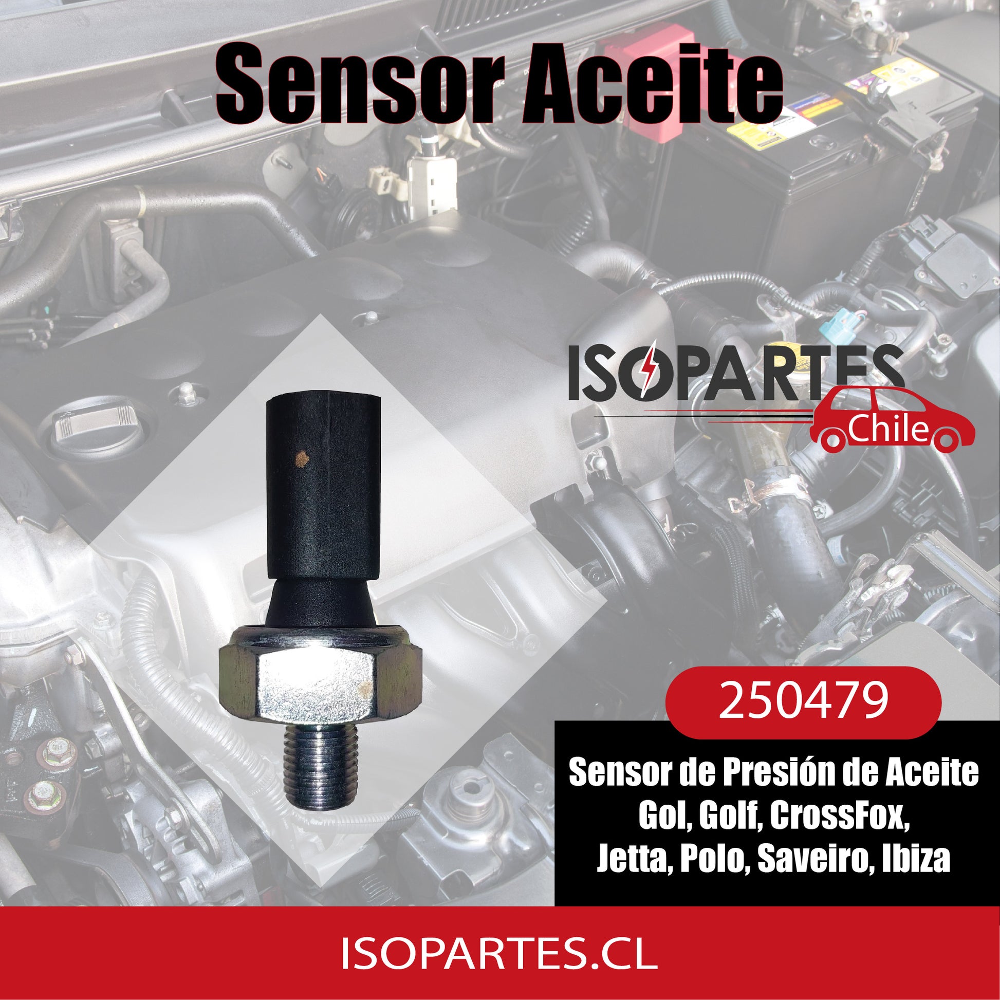 BULBO Sensor de Presión de Aceite Gol, Golf, CrossFox, Jetta, Polo, Saveiro Ibiza