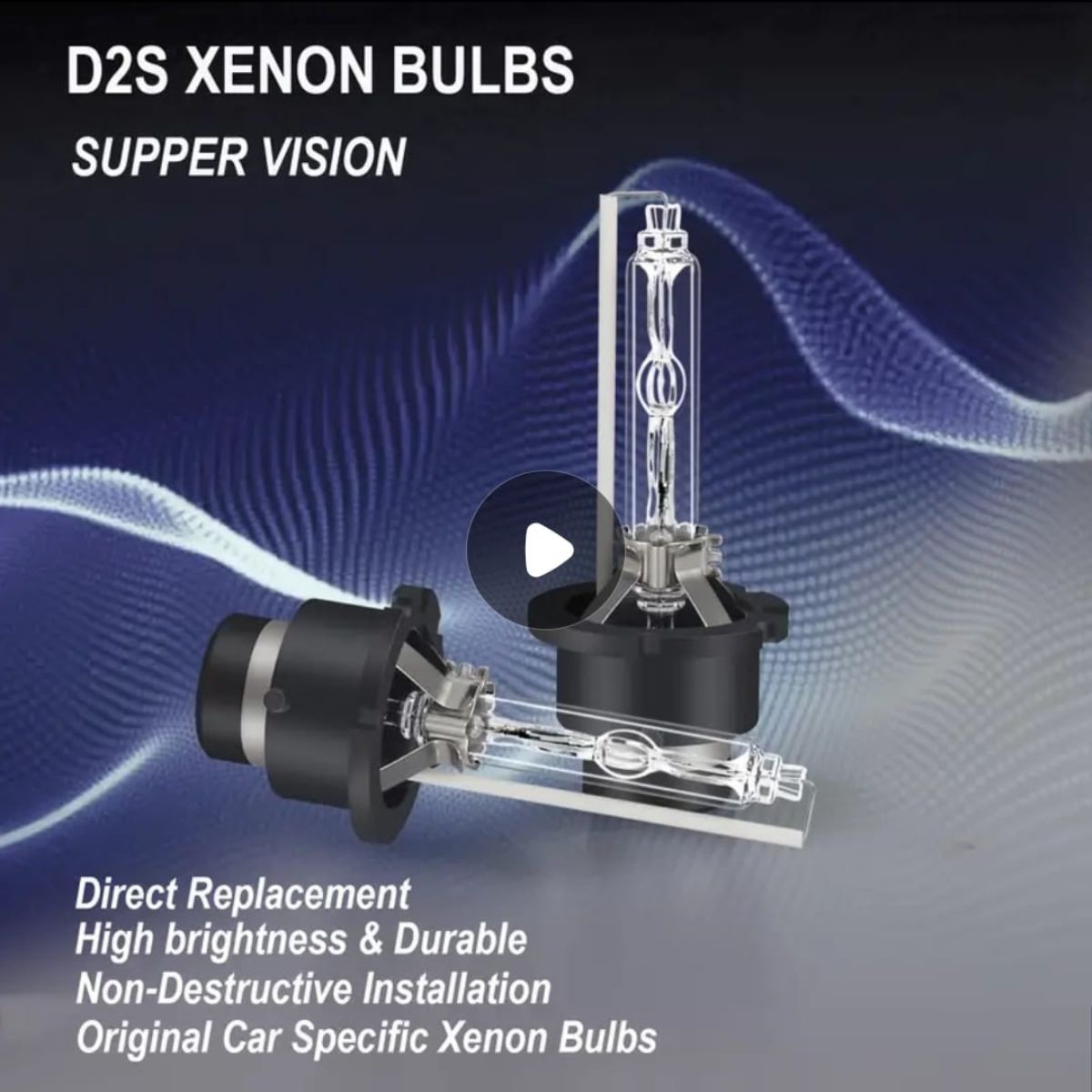 2 Ampolletas Xenón D2s 6000k Luz Blanca Fría De Alta - Isopartes