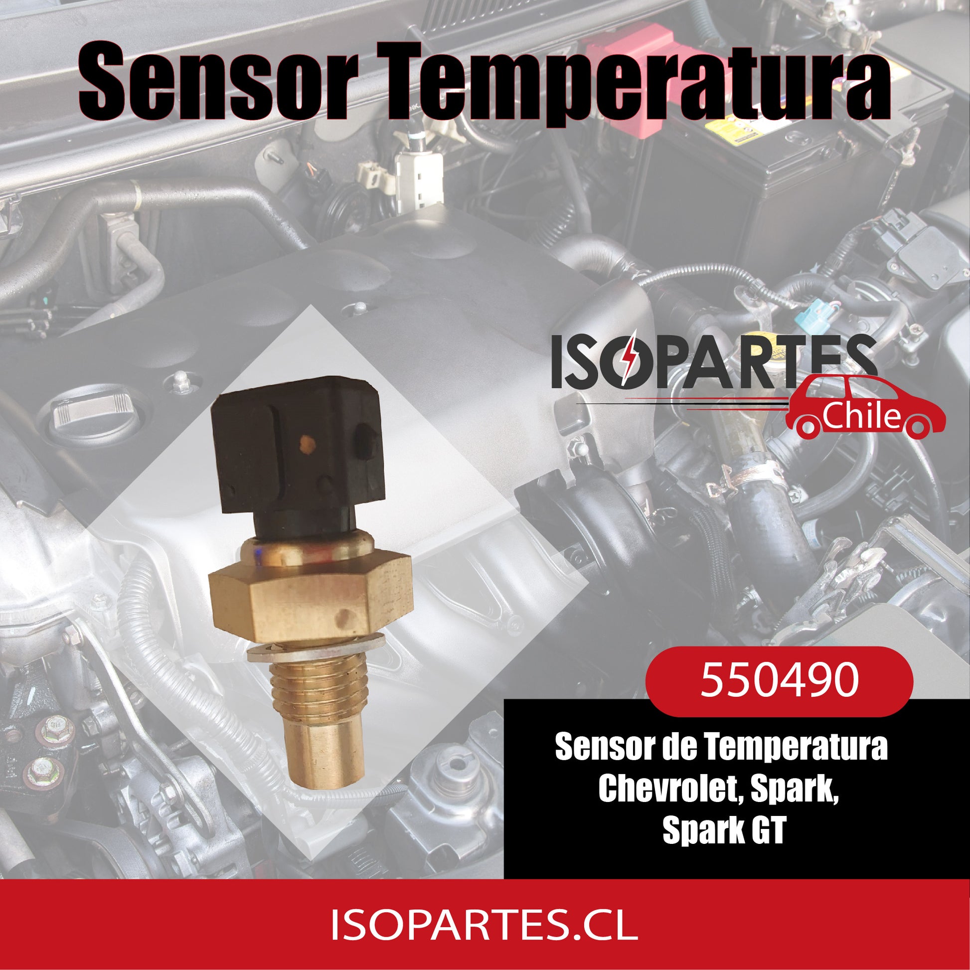 BULBO Sensor de Temperatura Chevrolet, Spark y Spark GT