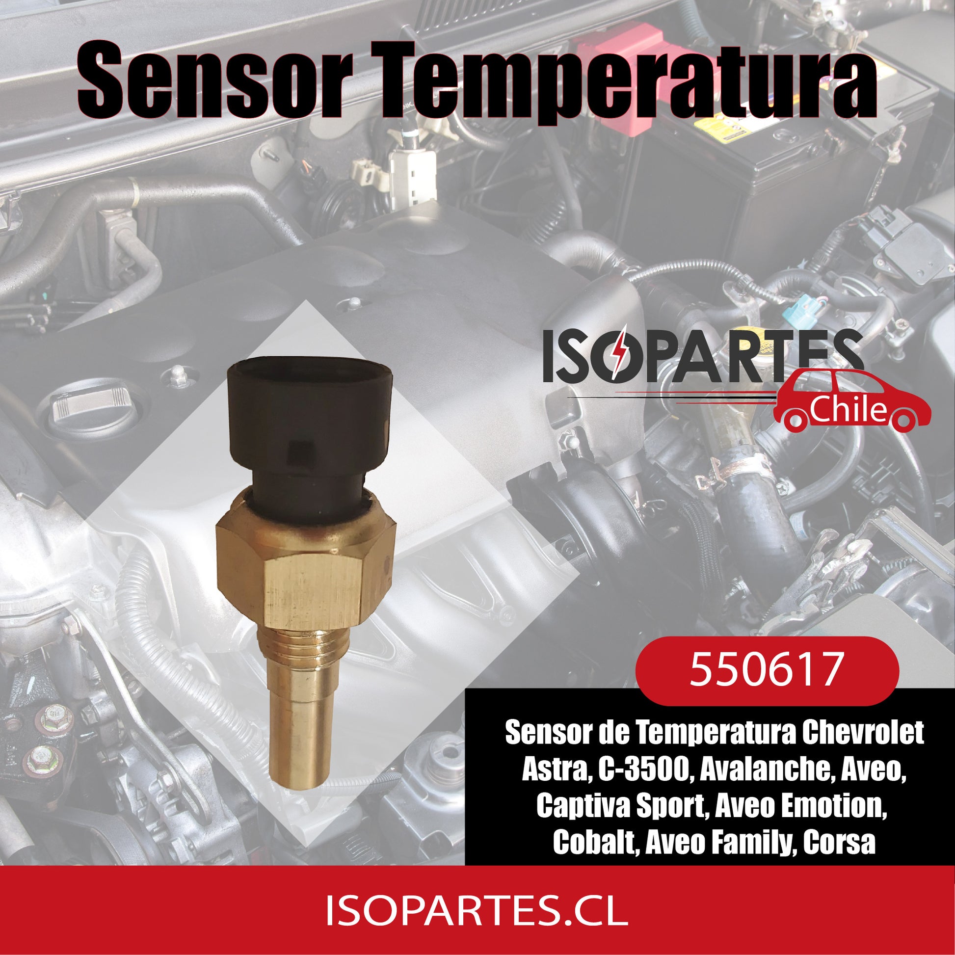 BULBO Sensor de Temperatura Chevrolet, Astra, Avalanche, Aveo