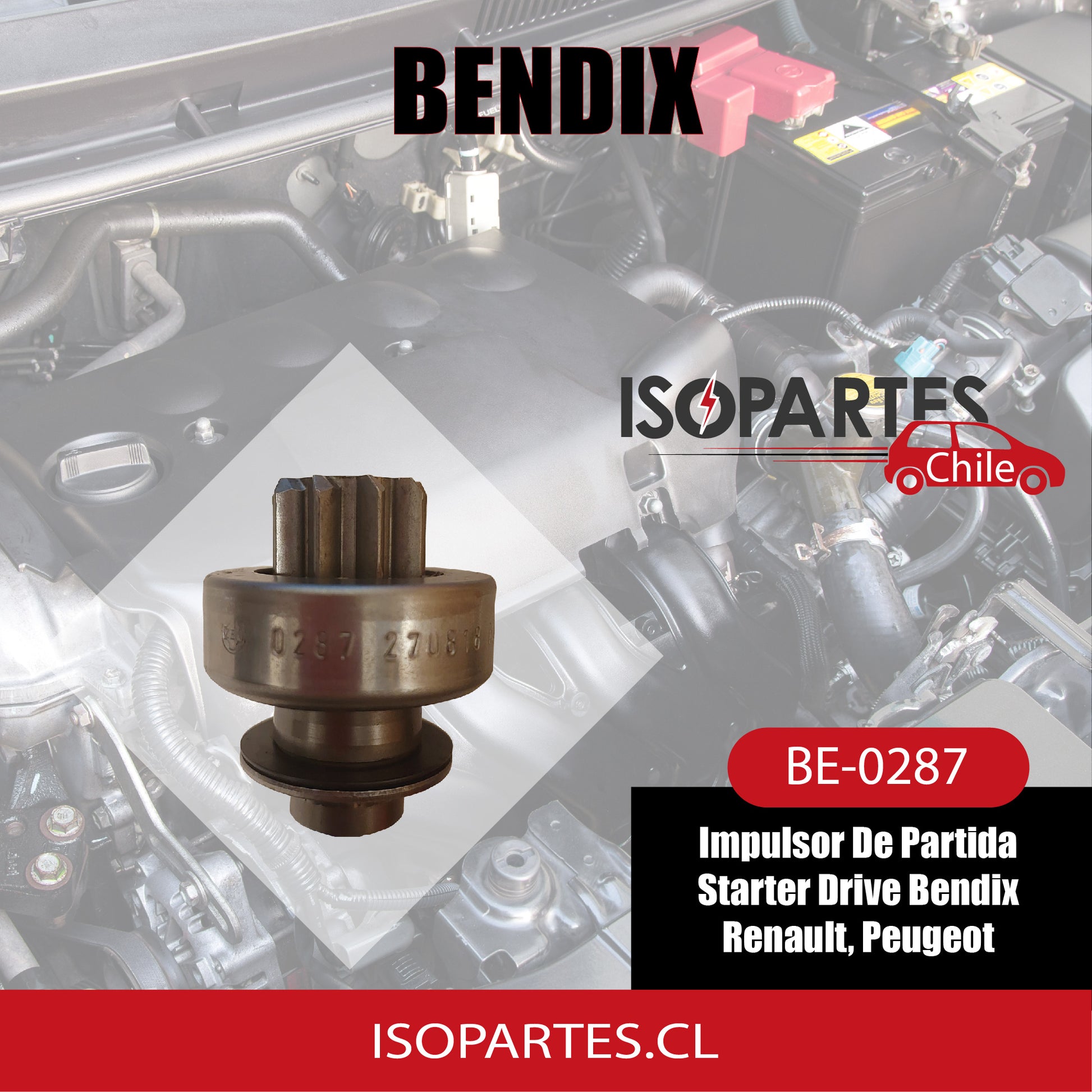 Bendix starter drive, PEUGEOT 404, 405, 504, 505, CITROEN, RENAULT 9, REANULT R19