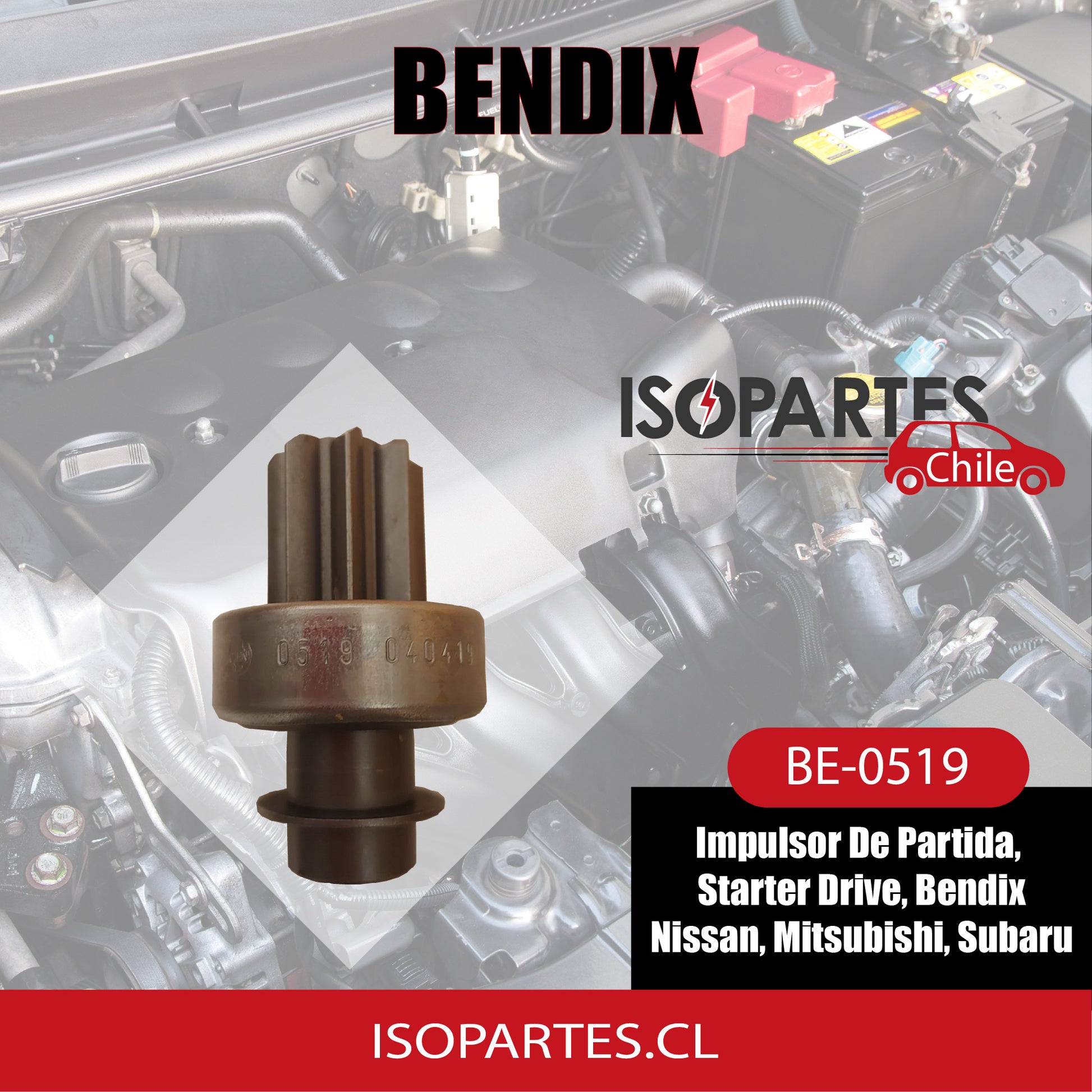 Starter Drive, Bendix Nissan, Subaru