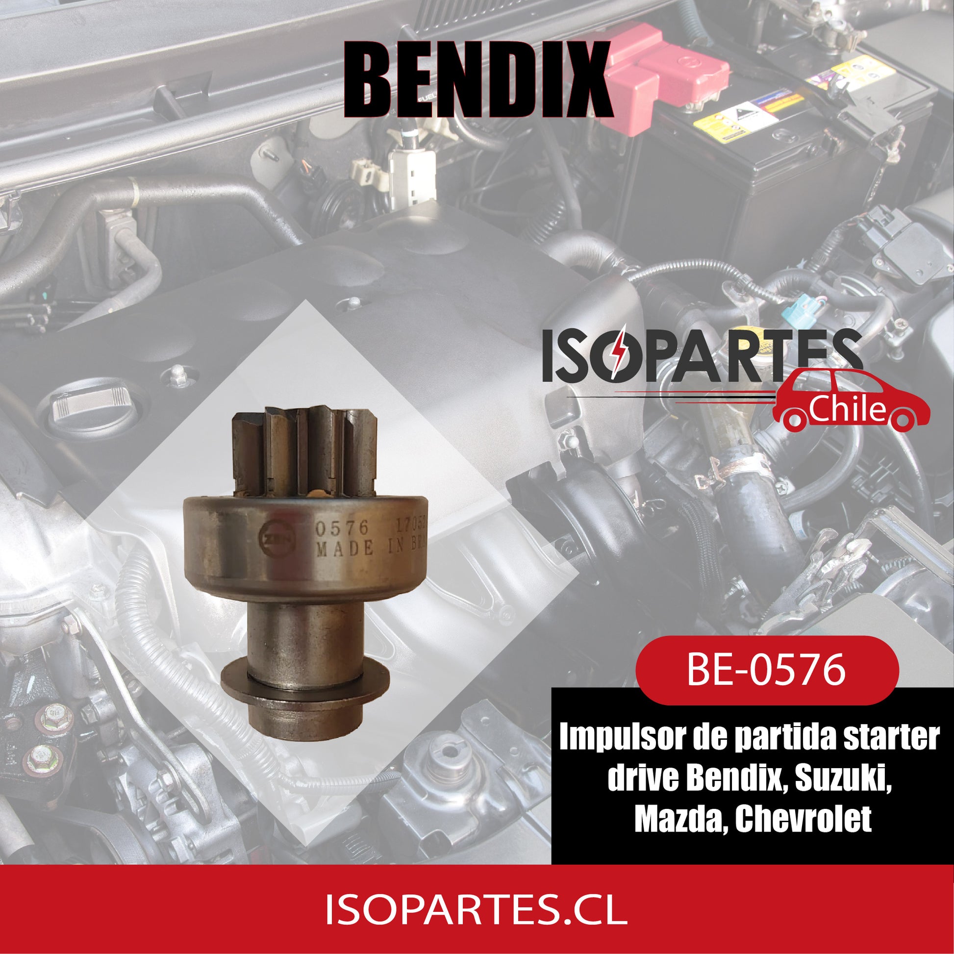 Starter Drive, Bendix Suzuki Swift 1.3, Forza, Mazda Artis 1.6, Chevrolet Sprint 1.6 1994