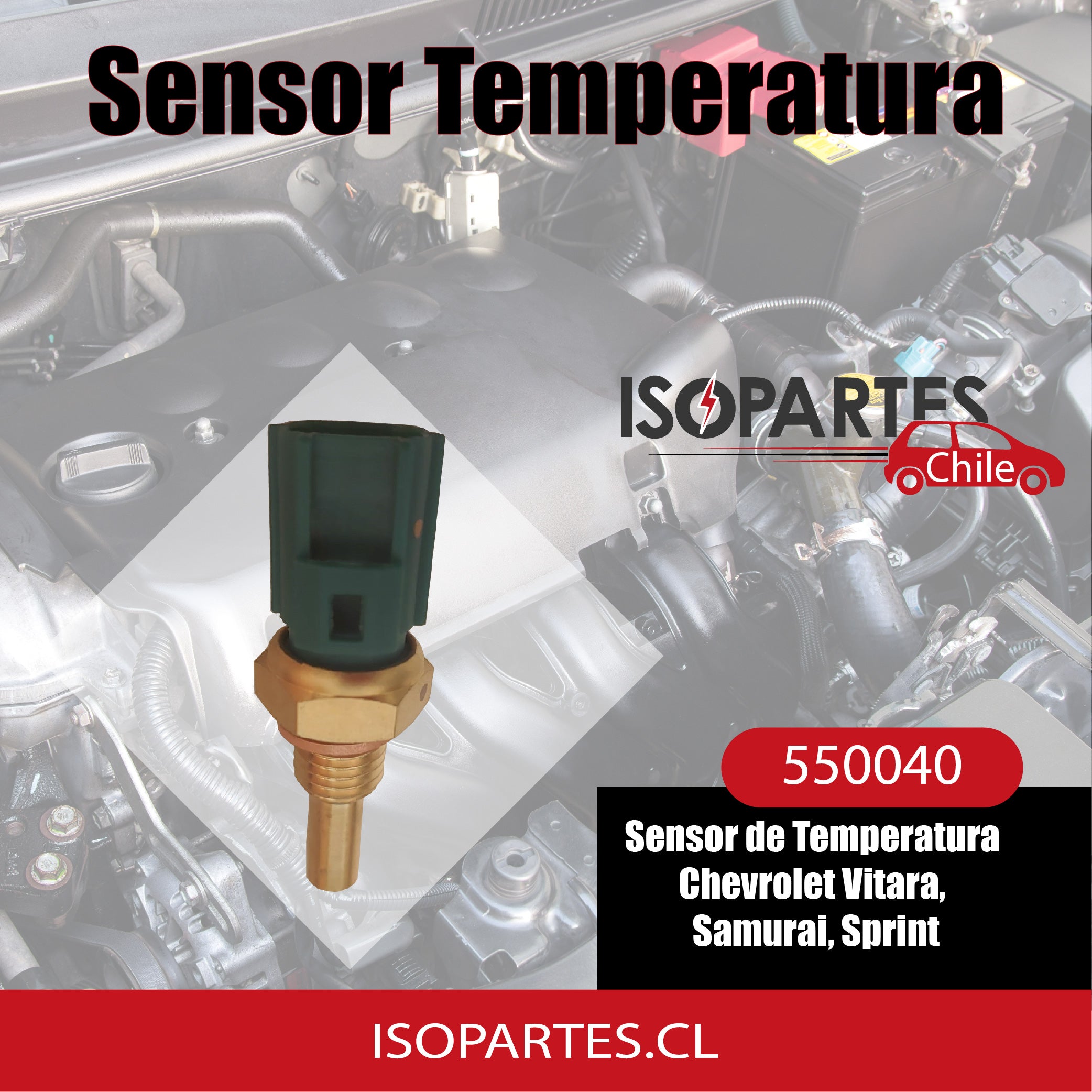 BULBO Sensor de Temperatura Chevrolet, Toyota, Mazda, Ford - Isopartes