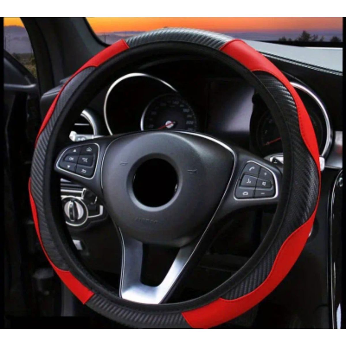 Breathable Non-Slip Synthetic Leather Steering Wheel Cover