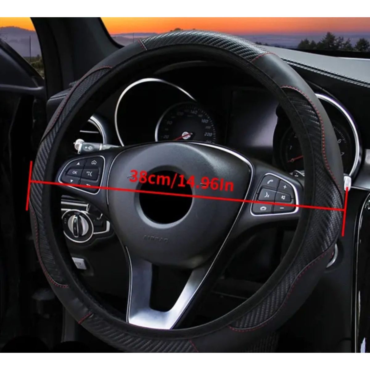 Breathable Non-Slip Synthetic Leather Steering Wheel Cover