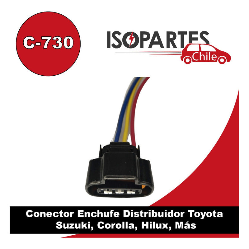 Conector Enchufe Distribuidor, Bobina Toyota, Suzuki, Corolla, Hilux, Autana, Celica.
