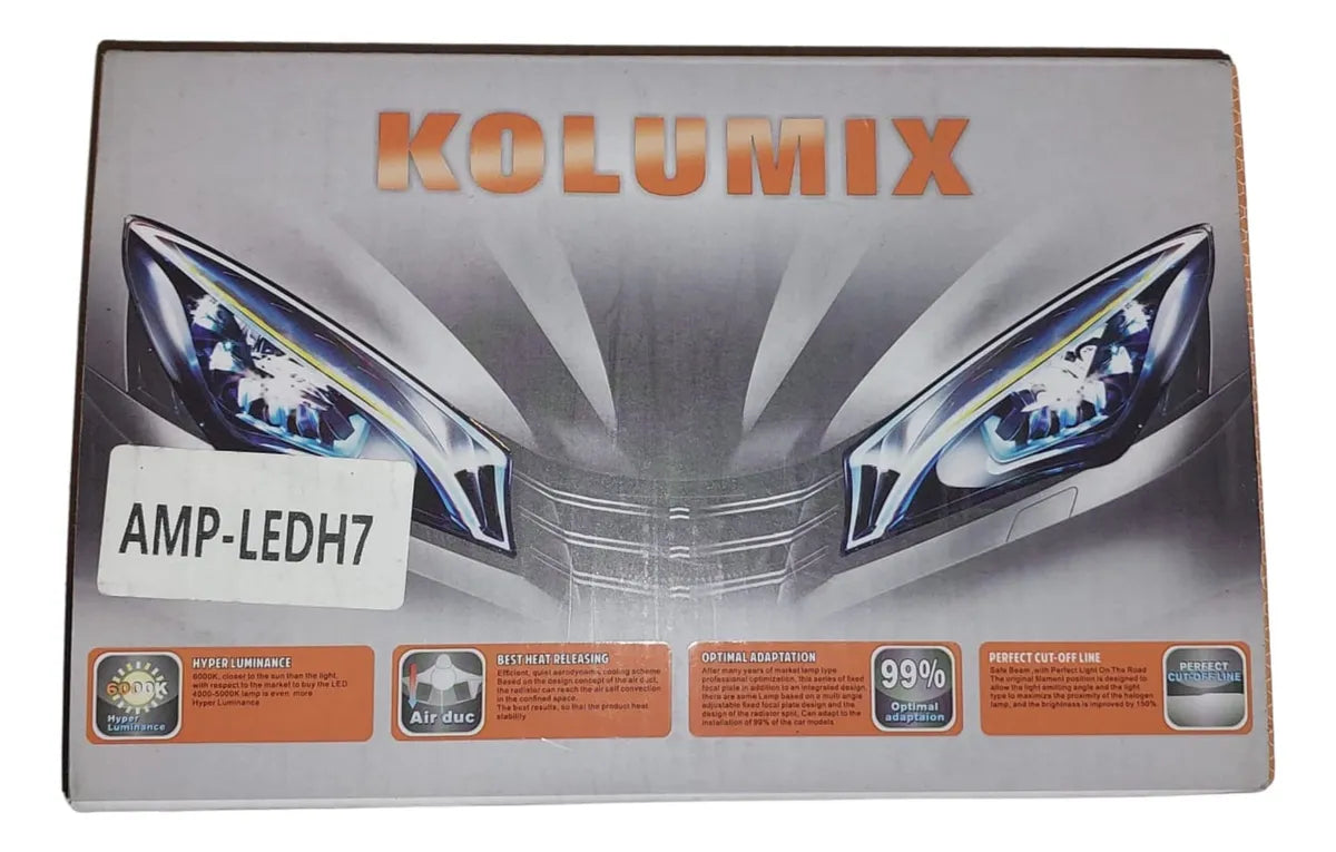 Kit Led, 2 Ampolletas KOLUMIX, H7 Led Head Light-V4/V4S Series. 6500K,