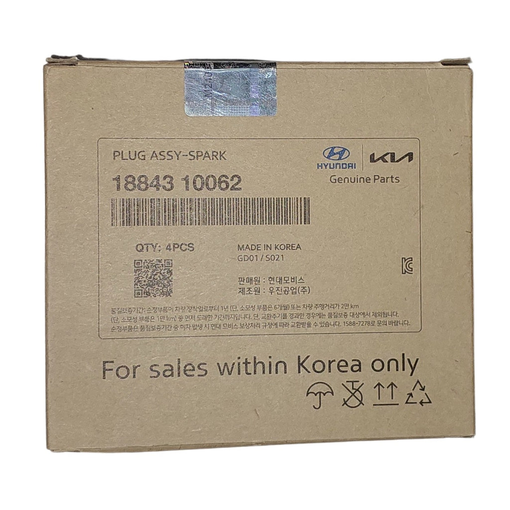 4 kit 18843-10062 Hyundai Originales Juego bujías Kia