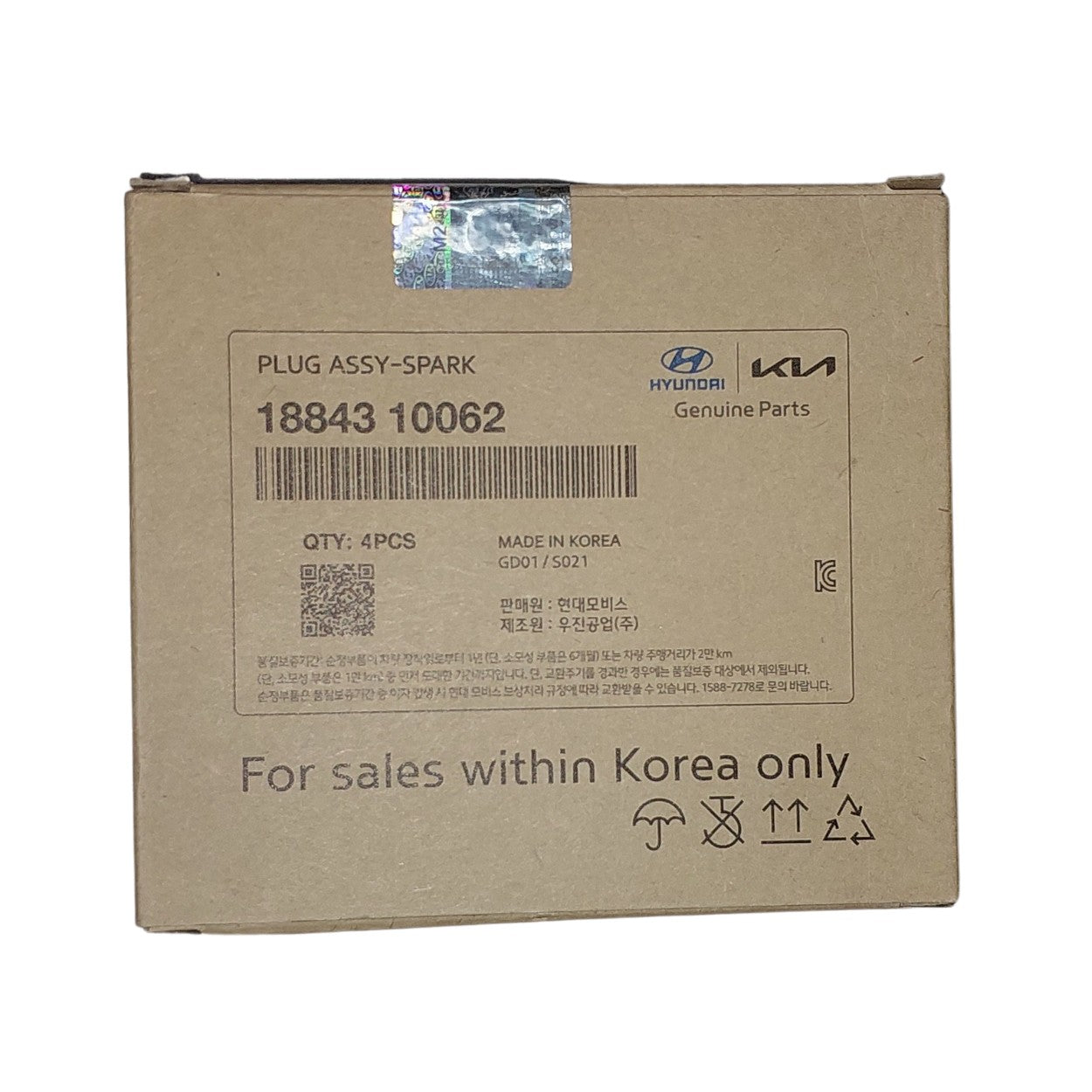 4 kit 18843-10062 Hyundai Originales Juego bujías Kia