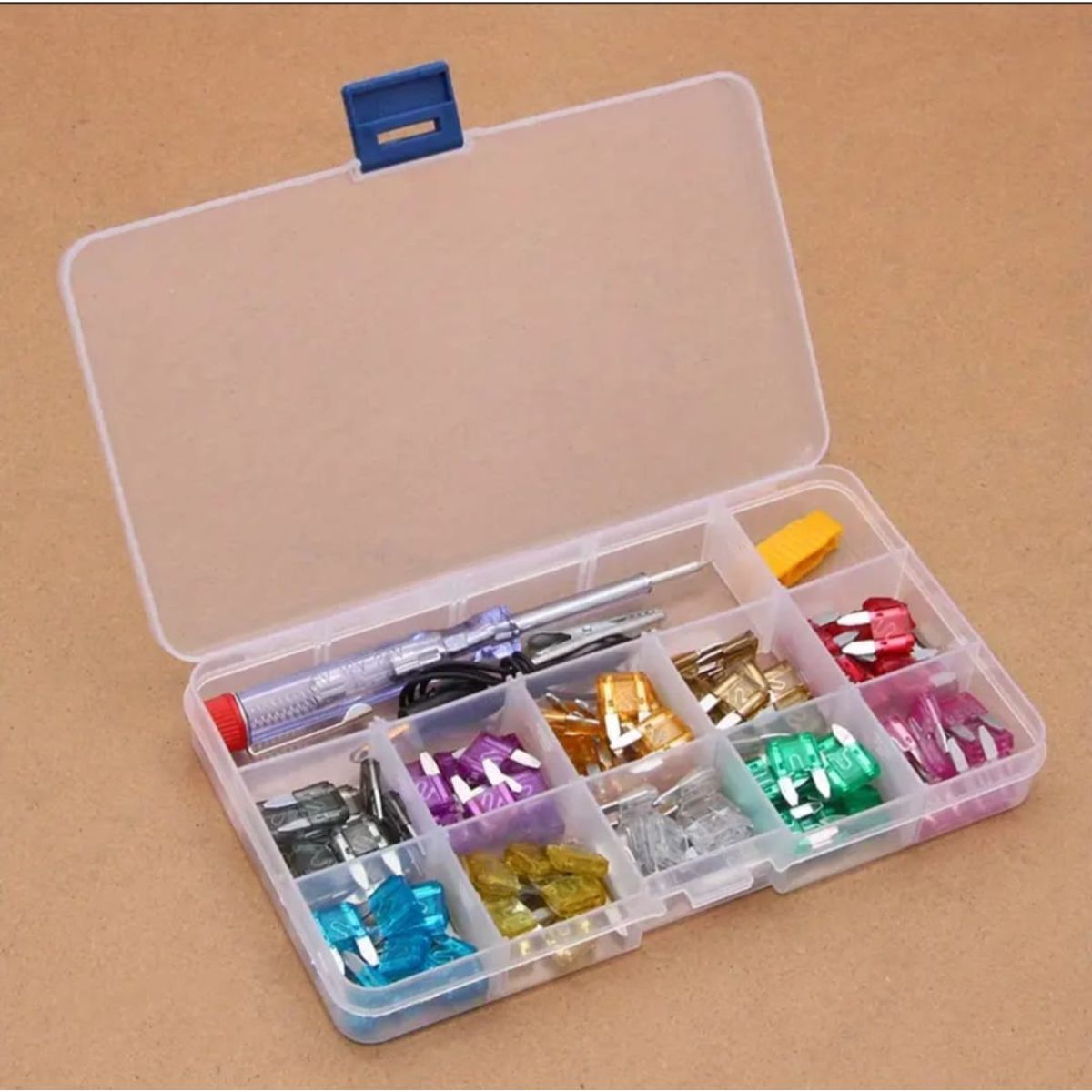 Standard Electrical Fuse Assortment Kit 100 Count Car Safety, Use for Small Size Cars.