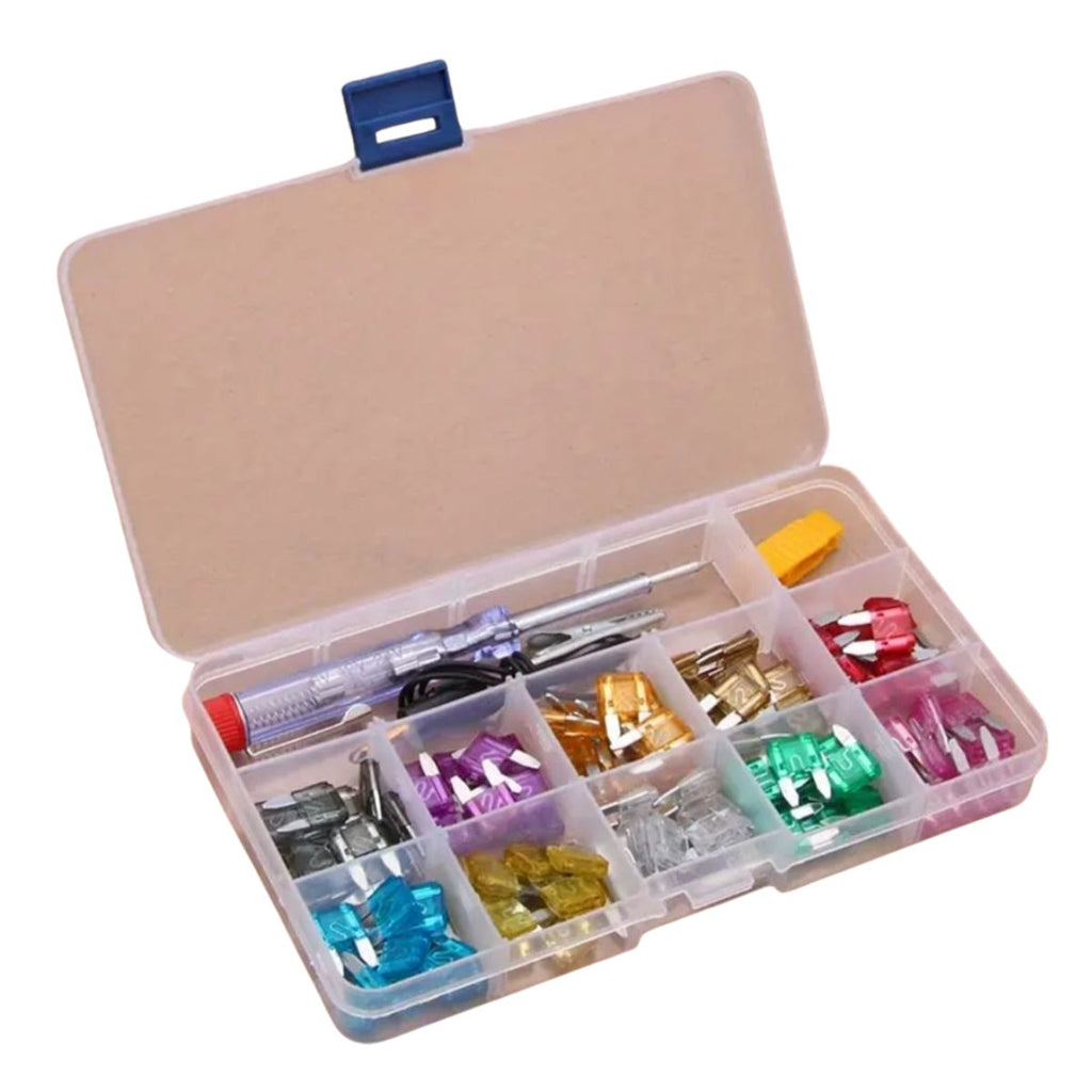 Kit De Surtido Estándar De Fusibles Eléctricos 100 Unidades Seguridad Para Automóvil, Uso Para Coche De Tamaño Pequeño. - Isopartes