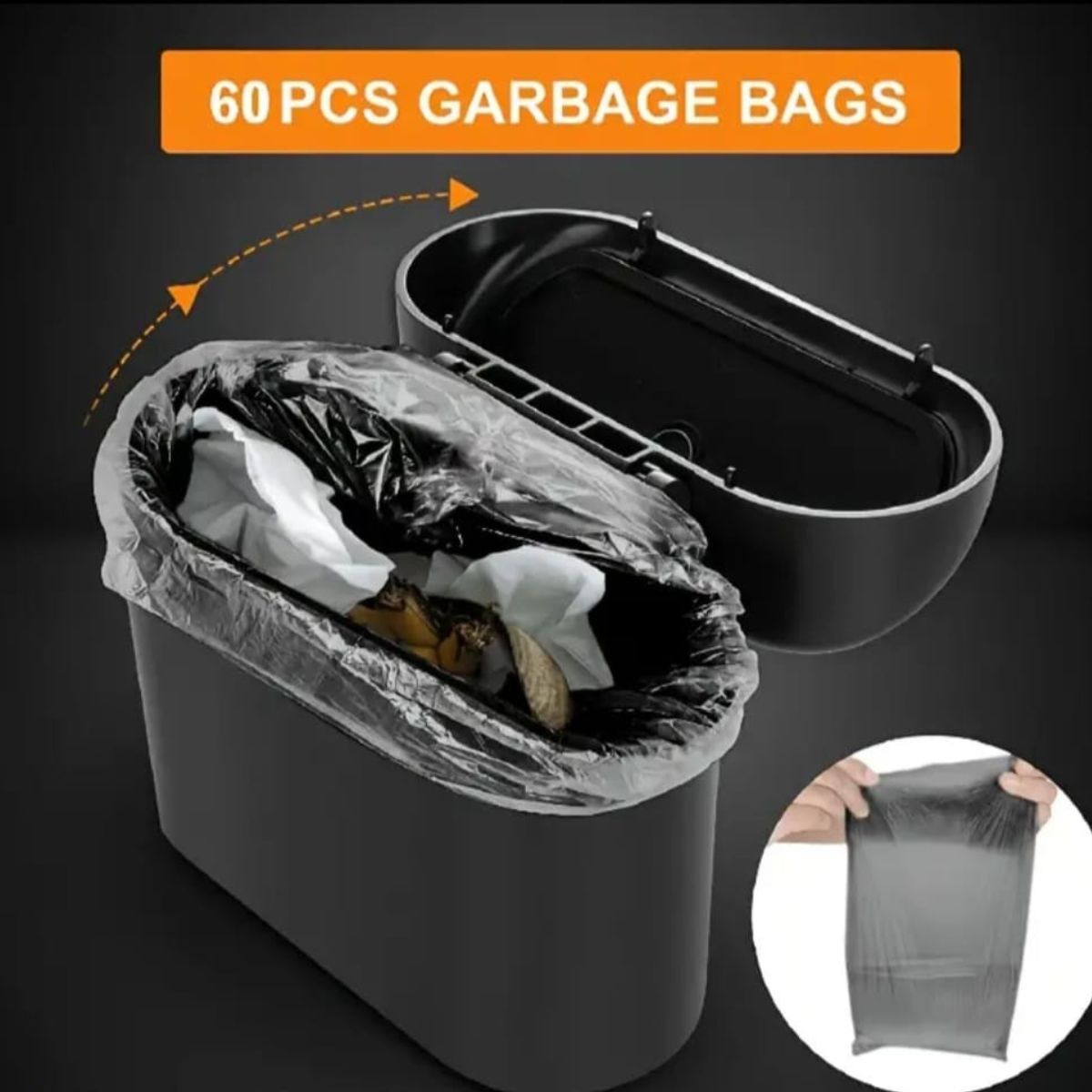 Mini Car Trash Can with Leakproof Lid, Organizes and Stores