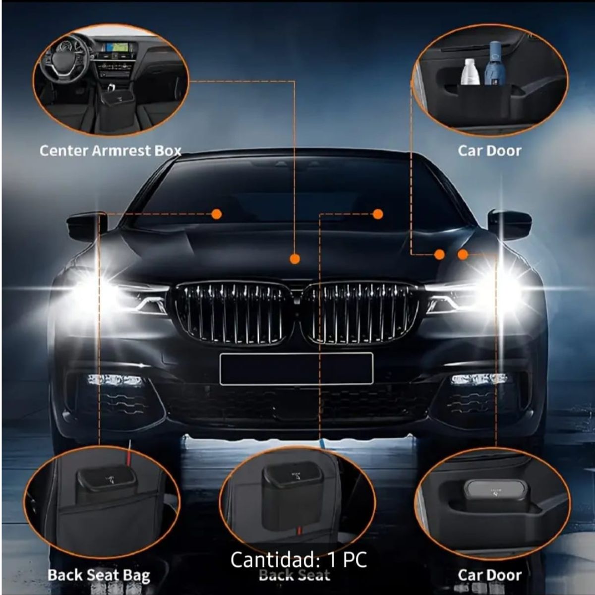 Mini Car Trash Can with Leakproof Lid, Organizes and Stores