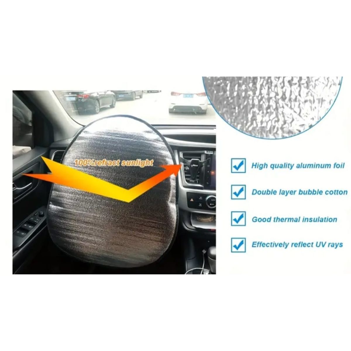 Protector Reflectante Para Volante De Coche Protección Uv