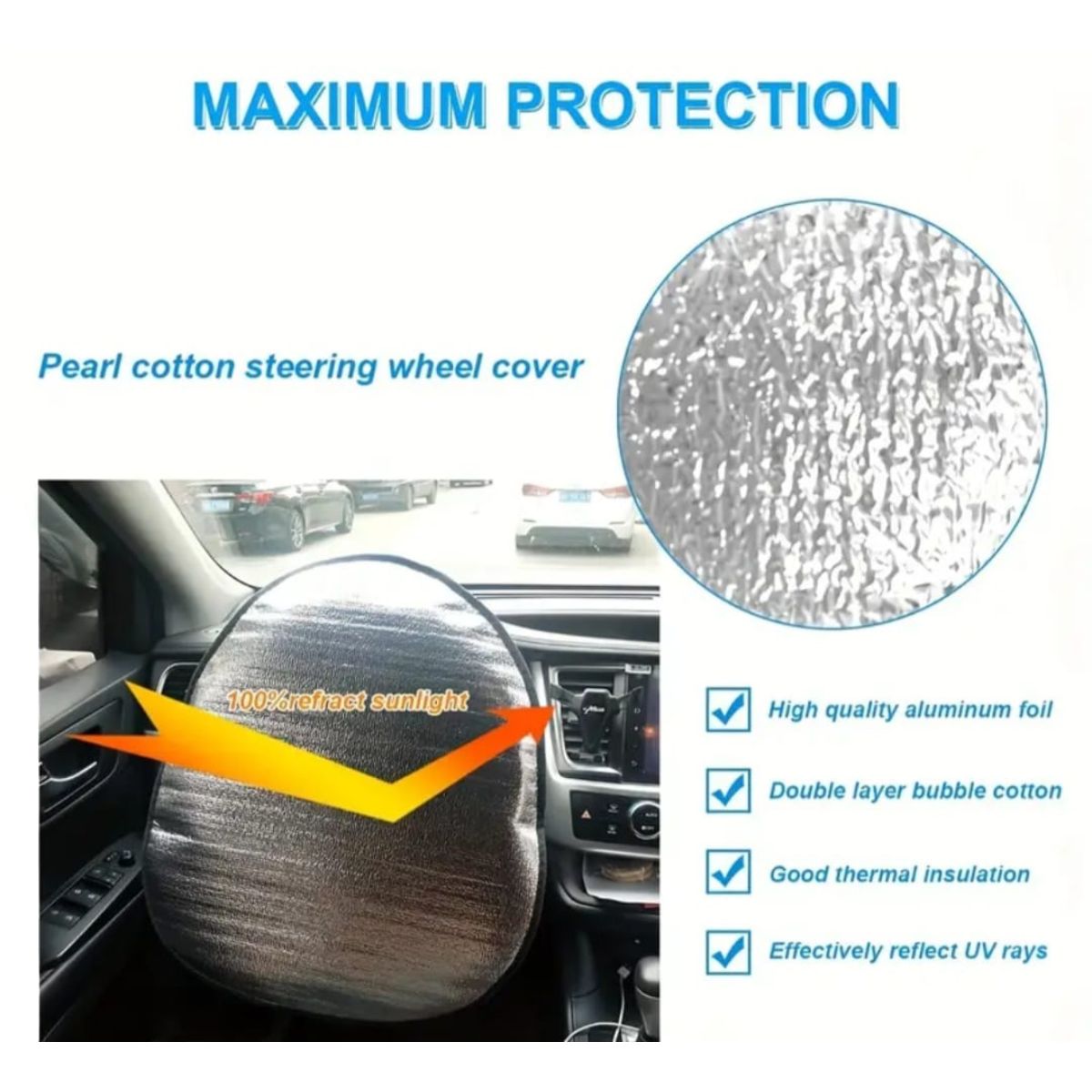 Protector Reflectante Para Volante De Coche Protección Uv