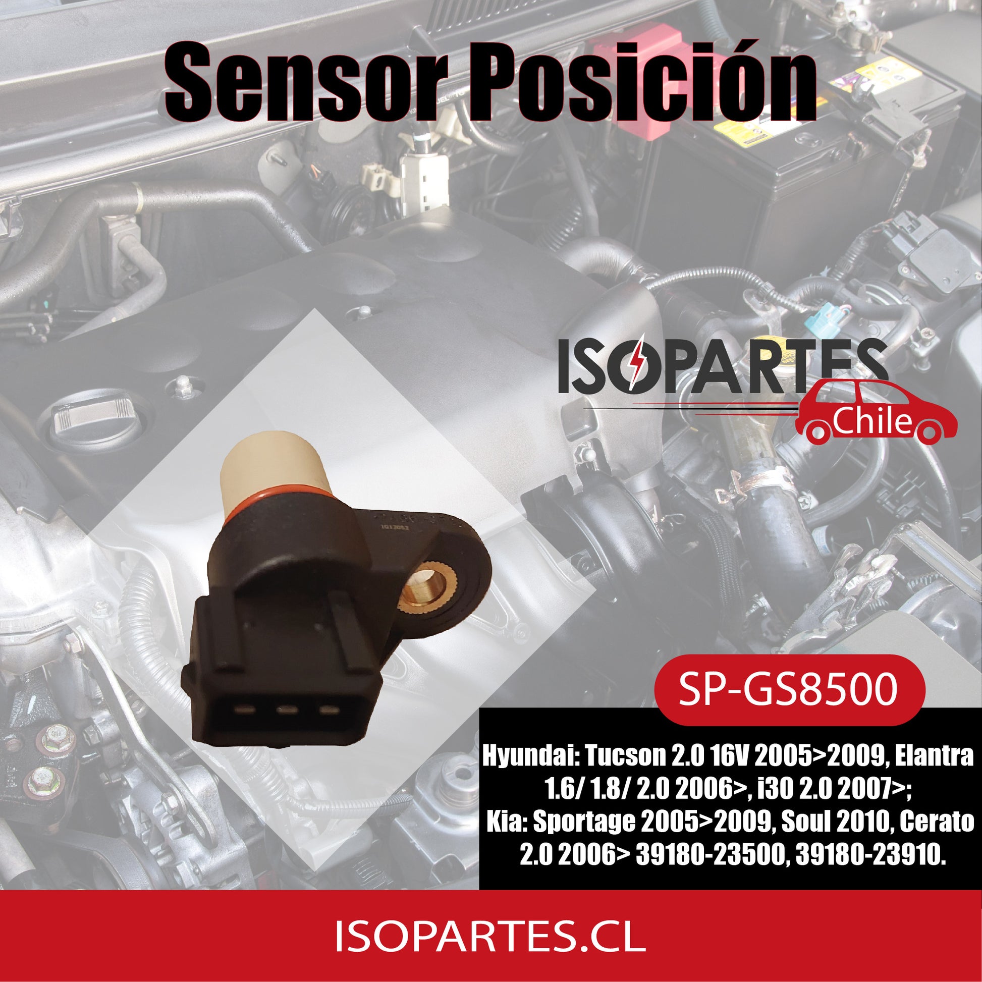Sensor Posición Arbol de Levas Hyundai, Kia, Tucson, Elantra, Sportage, Soul