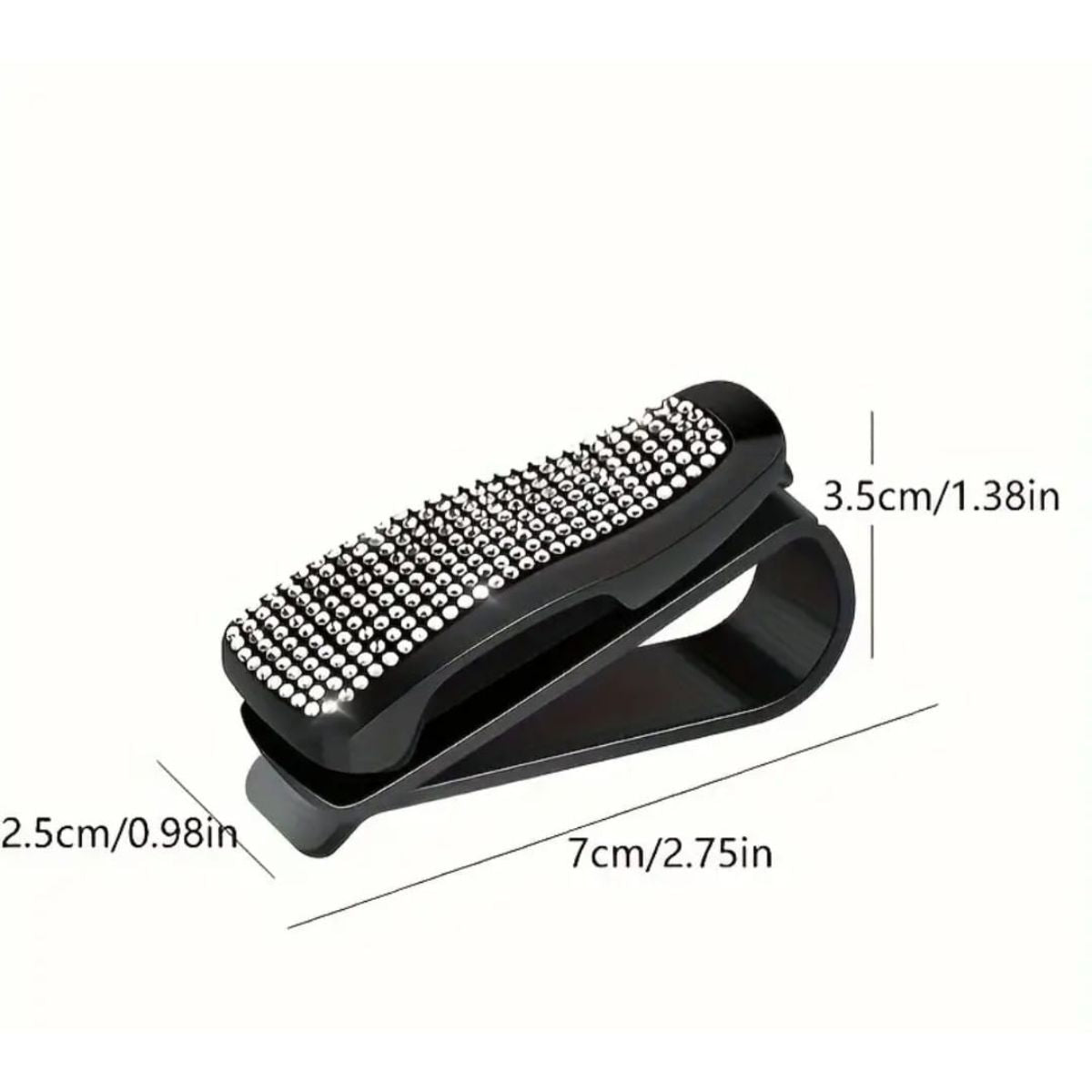 Fashion Car Visor Glasses Holder with Rhinestones and Ticket Clip - Car Interior Accessory.