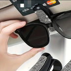 Soporte Gafas Moda para Visera autos con Pedrería y Clip para Boletos - Accesorio Interior para Automóvil. - Isopartes